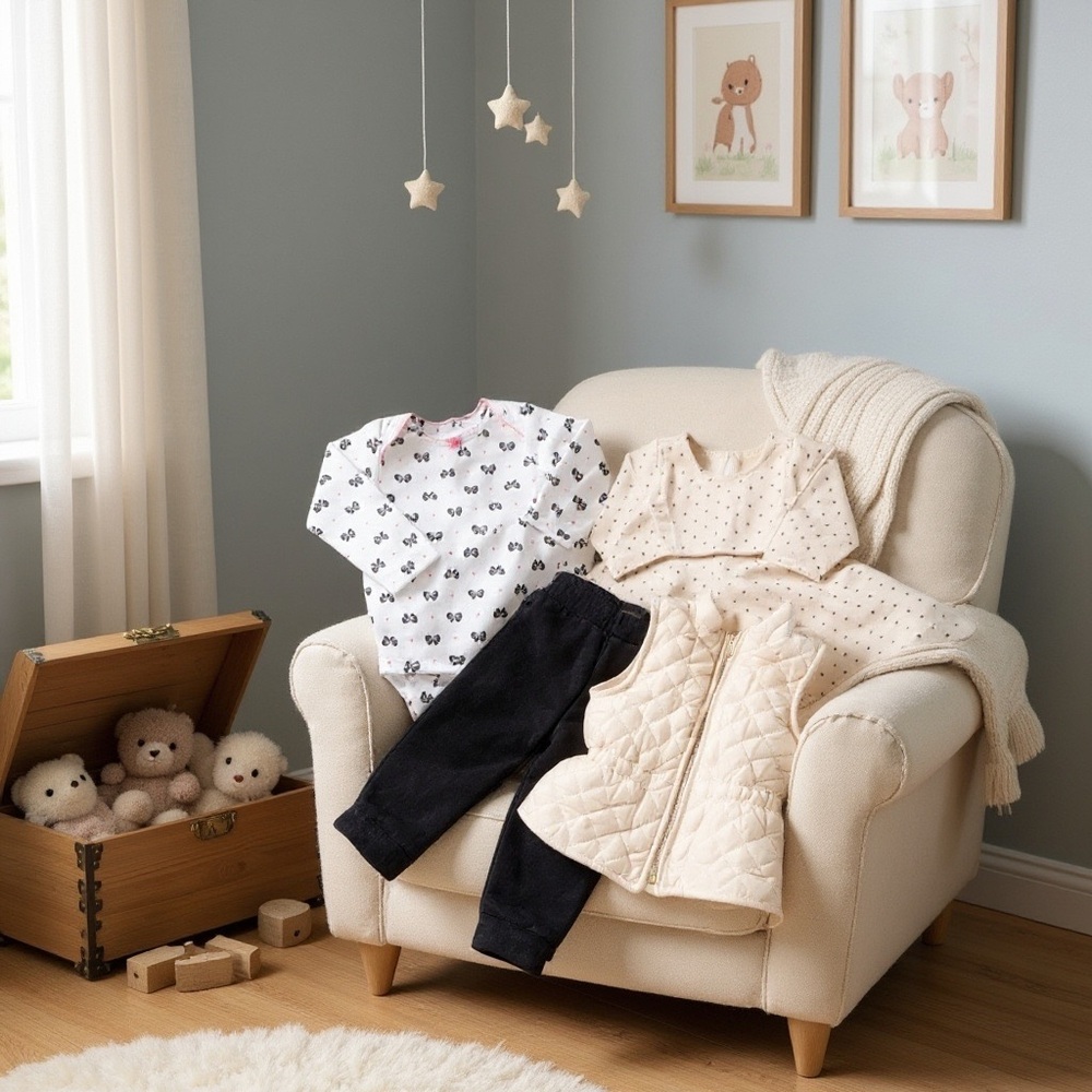 Old Navy, Carters and The Children’s Place Baby Bundle - White and Black